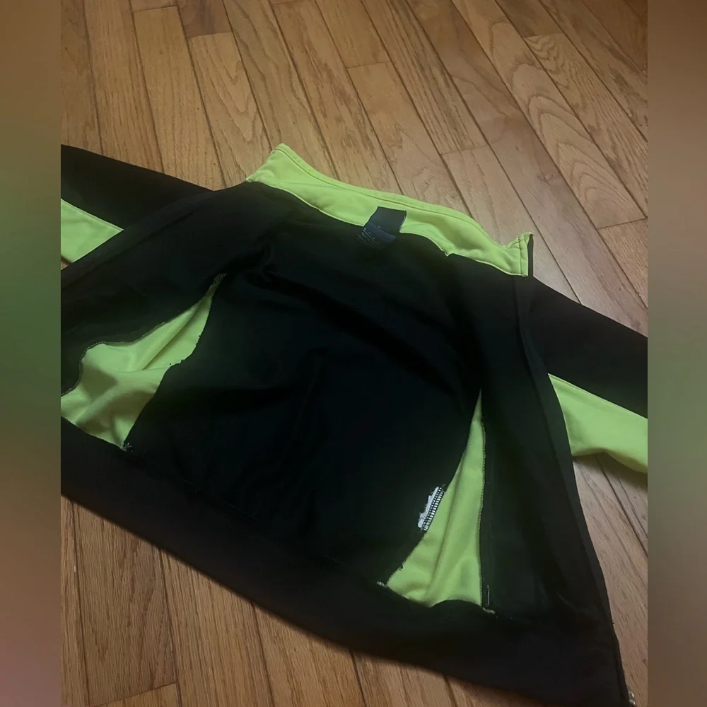 Nike Kids' Black & Neon Yellow-Green Full-Zip Track Jacket Sweatshirt Boys Sz 4